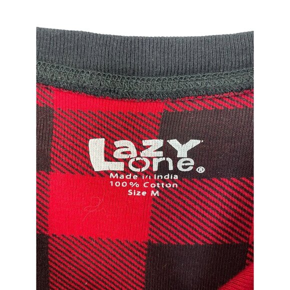 Lazy One Buffalo Check Pajama Onesie Bear Cheeks Size Medium - Picture 3 of 5